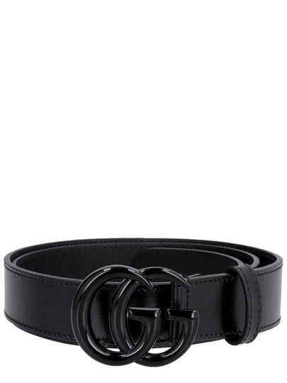 GG Marmont Thin Belt Black - GUCCI - BALAAN 2