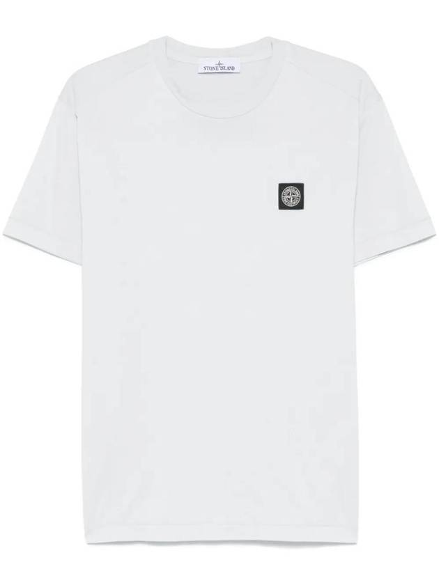 Logo Patch Short Sleeve T-Shirt White - STONE ISLAND - BALAAN 1