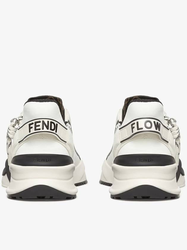 Flow FF Motif Leather Low Top Sneakers White - FENDI - BALAAN 4