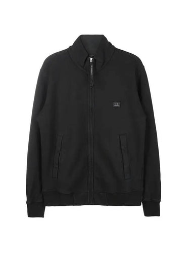 Logo Cotton High Neck Zip-Up Jacket Black - CP COMPANY - BALAAN 1