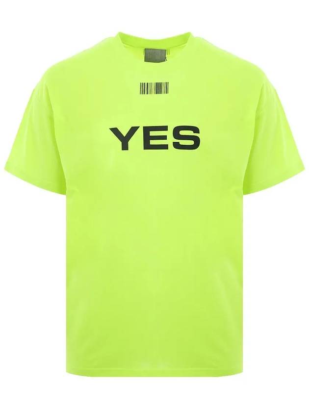 Neck Barcode Yes Print Short Sleeve T-Shirt Neon - VETEMENTS - BALAAN 2