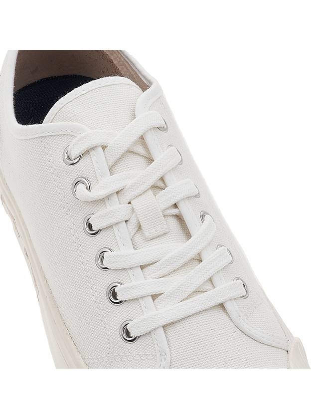 Lace Up Canvas Low Top Sneakers White - KENZO - BALAAN 9