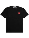 SS24 Play Comme des Gar ons Men s Double Red Heart T Shirt Black P1T288 - COMME DES GARCONS PLAY - BALAAN 1