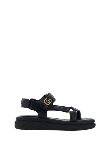 Double G Sandals Black - GUCCI - BALAAN 1