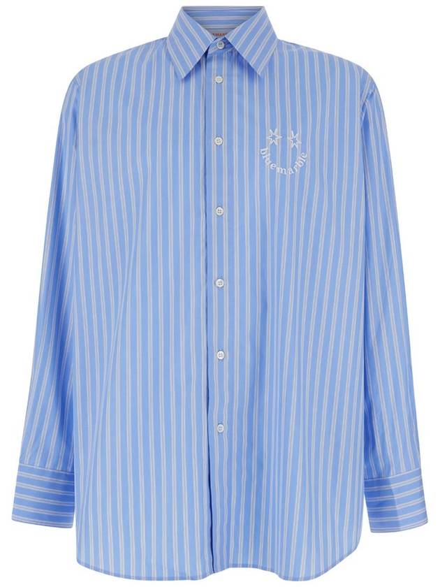 Light Blue Striped Shirt In Cotton Man - BLUEMARBLE - BALAAN 1