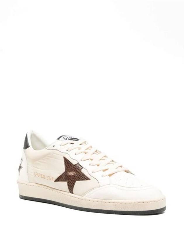 Ball Star Low Top Sneakers Burgundy White Beige - GOLDEN GOOSE - BALAAN 4