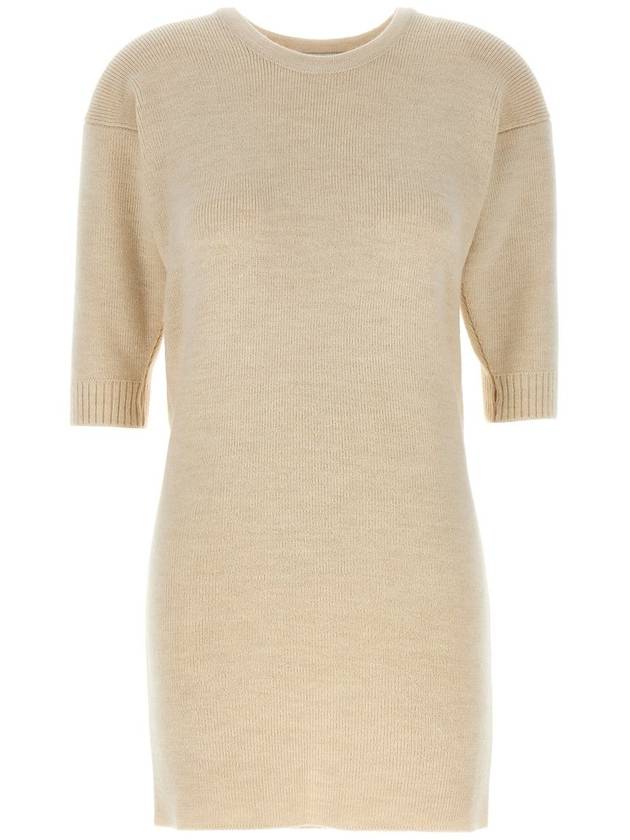 short dress DR1088 LK1028 WH048 LIGHT CREAM - LEMAIRE - BALAAN 3