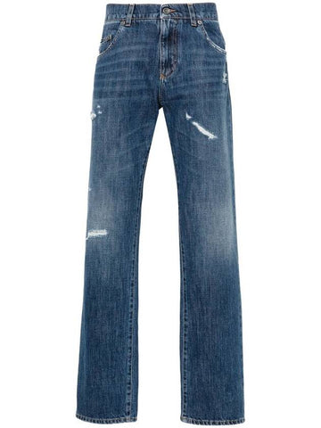 Dolce & Gabbana Straight Jeans With A Worn Effect - DOLCE&GABBANA - BALAAN 1