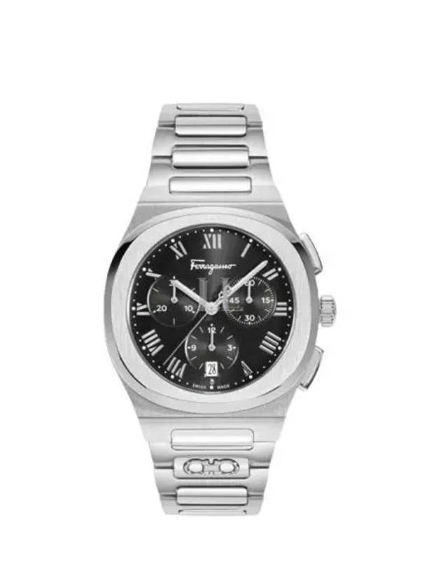 Men's Elliptical Chrono Watch Silver - SALVATORE FERRAGAMO - BALAAN 2