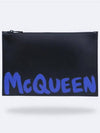 Graffiti Leather Clutch Bag Black - ALEXANDER MCQUEEN - BALAAN 2