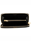 Cassandre Matelasse Zip Around Wallet In Grain De Poudre Embossed Leather Black Gold - SAINT LAURENT - BALAAN.