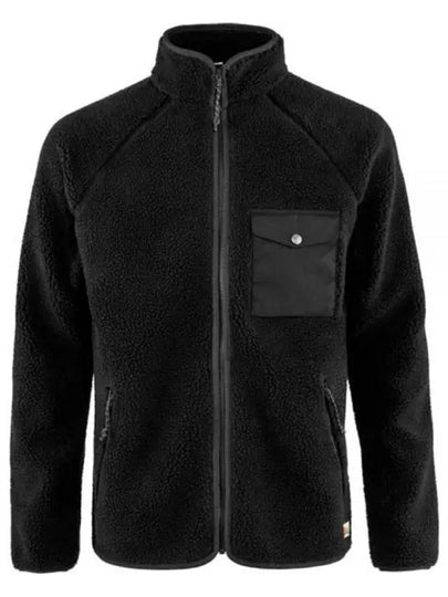 Women's Vardag Pile Fleece Zip-Up Jacket Black - FJALL RAVEN - BALAAN 2