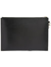 Monogram Silver Logo Clutch Bag Black - SAINT LAURENT - BALAAN 5