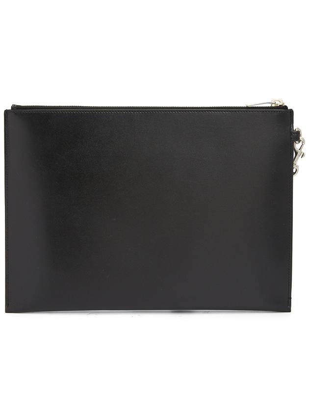 Monogram Silver Logo Clutch Bag Black - SAINT LAURENT - BALAAN 5