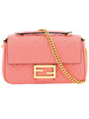 baguette emboss FF chain mini shoulder bag pink - FENDI - 1