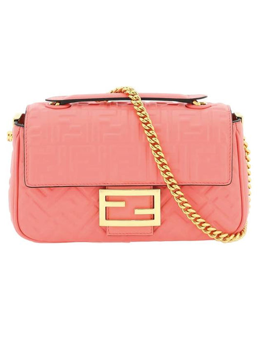 Baguette Medium Nappa Leather Chain Shoulder Bag Pink - FENDI - BALAAN 1