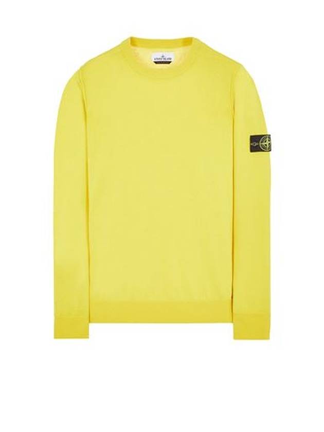 Logo Patch Knit Top Yellow - STONE ISLAND - BALAAN 2