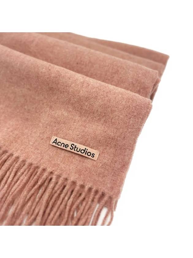 Logo Wool Fringe Scarf Rose Melange - ACNE STUDIOS - BALAAN 5