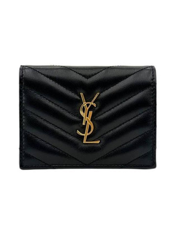 24SS Quilted Matelasse Flap Half Wallet 668290 - SAINT LAURENT - BALAAN 1