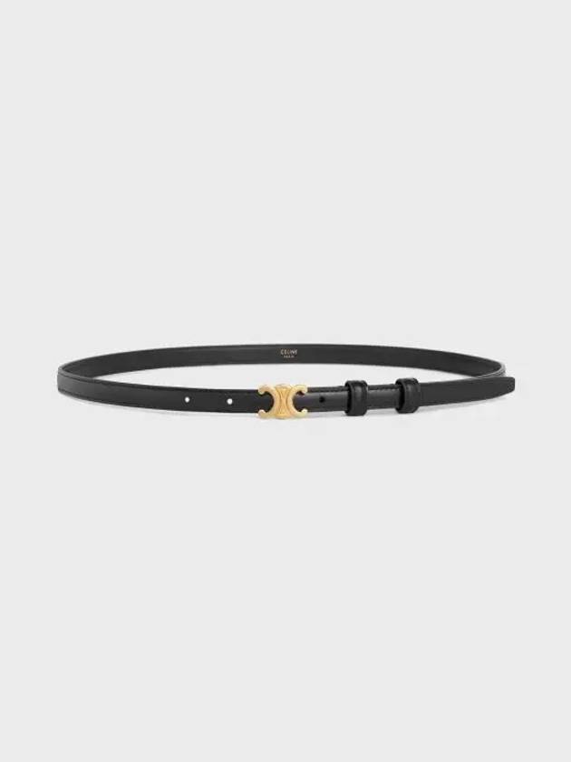 Teen Triomphe Belt In Taurillon Leather Black - CELINE - BALAAN 4