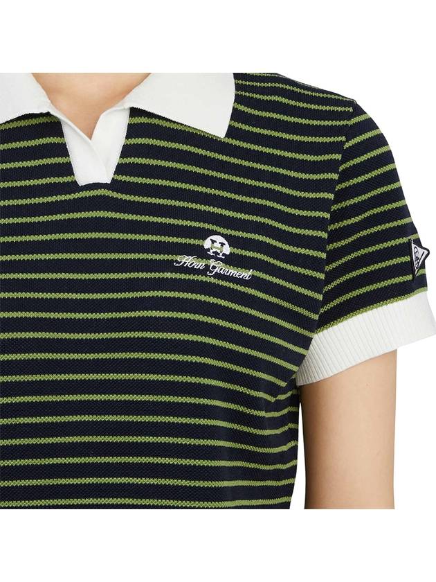 Golf Wear Short Sleeve Knit HHW 2A AB53 NAVY GREEN - HORN GARMENT - BALAAN 8