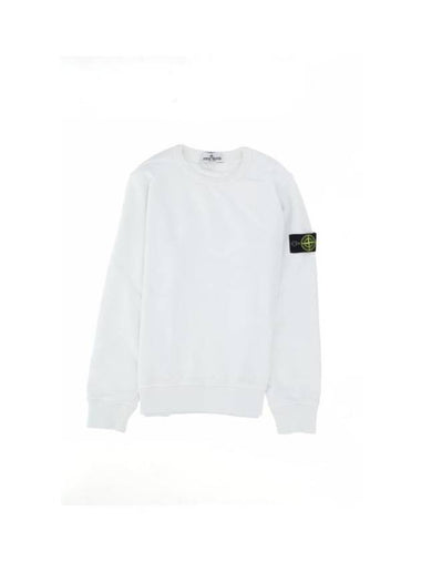 Kids Organic Cotton Fleece Sweatshirt White - STONE ISLAND - BALAAN 1