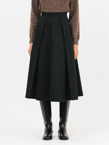 Front Tuck Flare Pleated Skirt Black - JUN BY JUN K - BALAAN 1