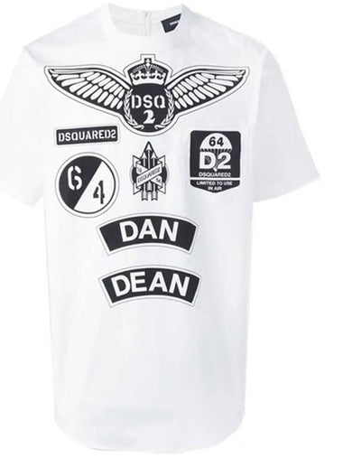 11th Anniversary Logo Patch Back Zipper TShirt White 74DL0936 - DSQUARED2 - BALAAN 1