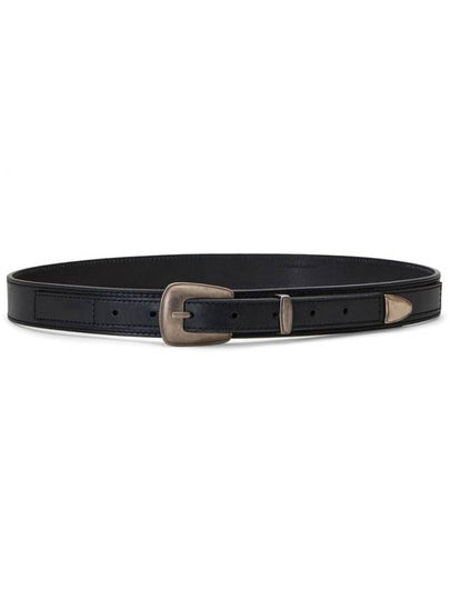 Minimal Western Cow Leather Belt Black - LEMAIRE - BALAAN 2