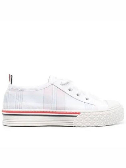 Women's Madras Canvas Collegiate Low Top Sneakers Light Pink - THOM BROWNE - BALAAN 2