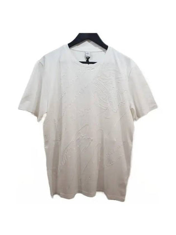 R22JRS75 001 000 Scritto embroidered short sleeve t shirt white Berluti - BERLUTI - BALAAN 1