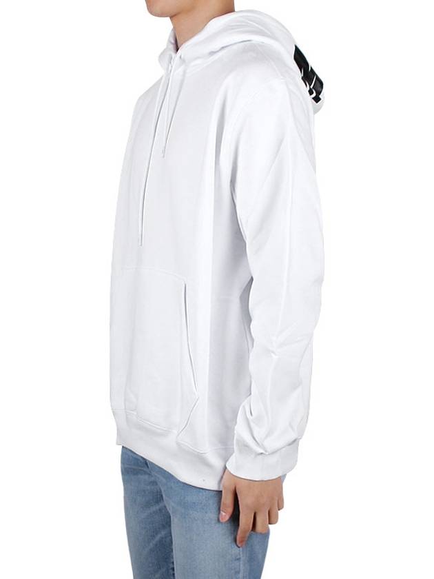 Maxi Logo Cotton Hoodie White - MSGM - BALAAN 4