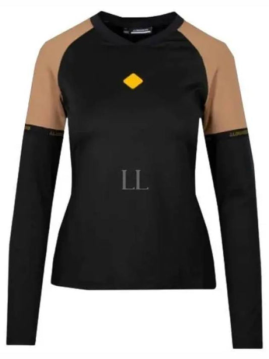 Women's Sienna Slim Fit Golf Long Sleeve T-Shirt Black - J.LINDEBERG - BALAAN 2