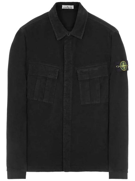 Wappen Patch Two Pocket Shirt Jacket Black - STONE ISLAND - BALAAN 2