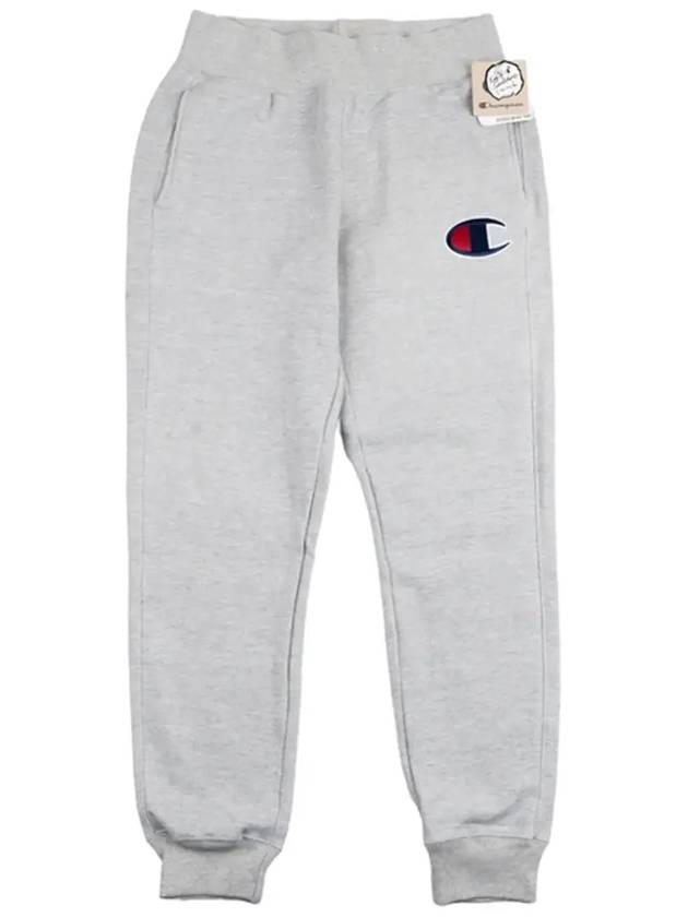 Reverse Weave Direct Flock Script Track Pants Oxford Grey - CHAMPION - BALAAN 8