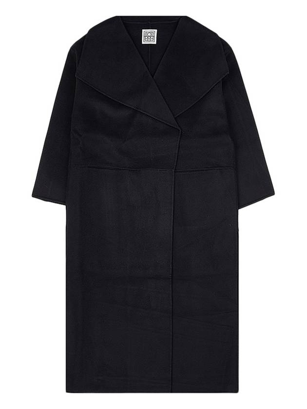 Signature Wool Cashmere Single Coat Black - TOTEME - BALAAN 11