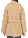 Ramino Belt Virgin Wool Fur Coat Beige - MAX MARA - BALAAN 6