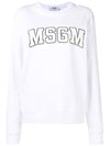 Logo Print Crew Neck Cotton Sweatshirt White - MSGM - BALAAN 3