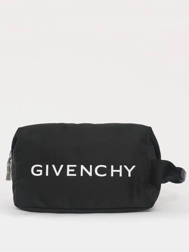 Logo Print Zipped Pouch Bag Black - GIVENCHY - BALAAN 3