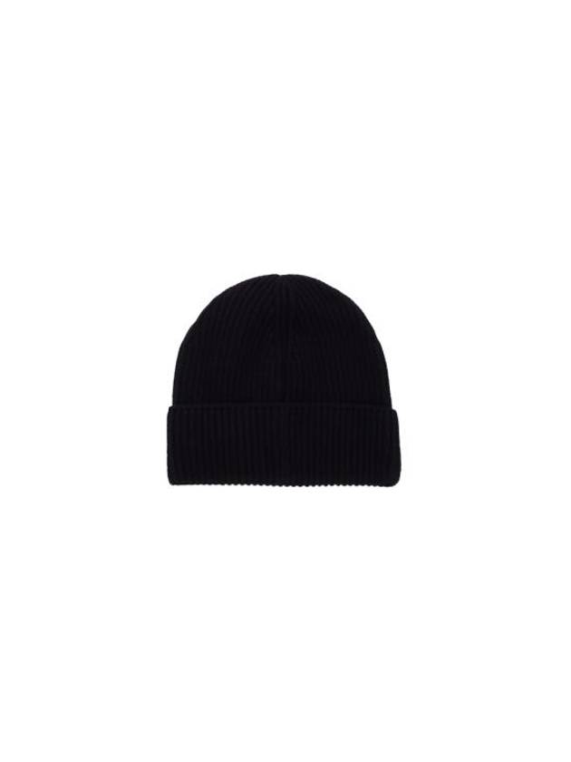 Extra Fine Merino Wool Logo Beanie Black - CP COMPANY - BALAAN 3