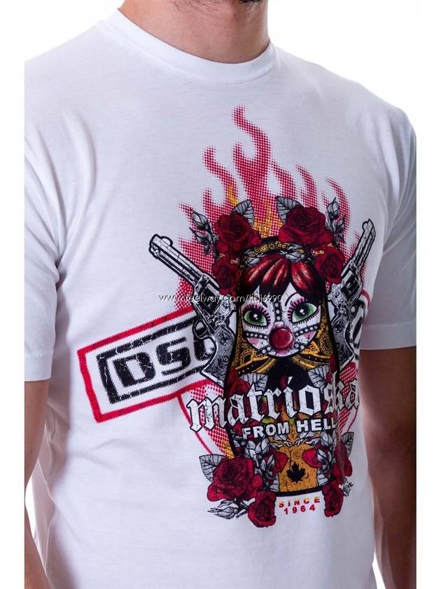 Men's Matryoshka Double Pistol Short Sleeve TShirt S74GD0068 - DSQUARED2 - BALAAN 4