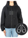 Broadview Bunny Logo Patch Zip-Up Hoodie Black - MOOSE KNUCKLES - BALAAN 2