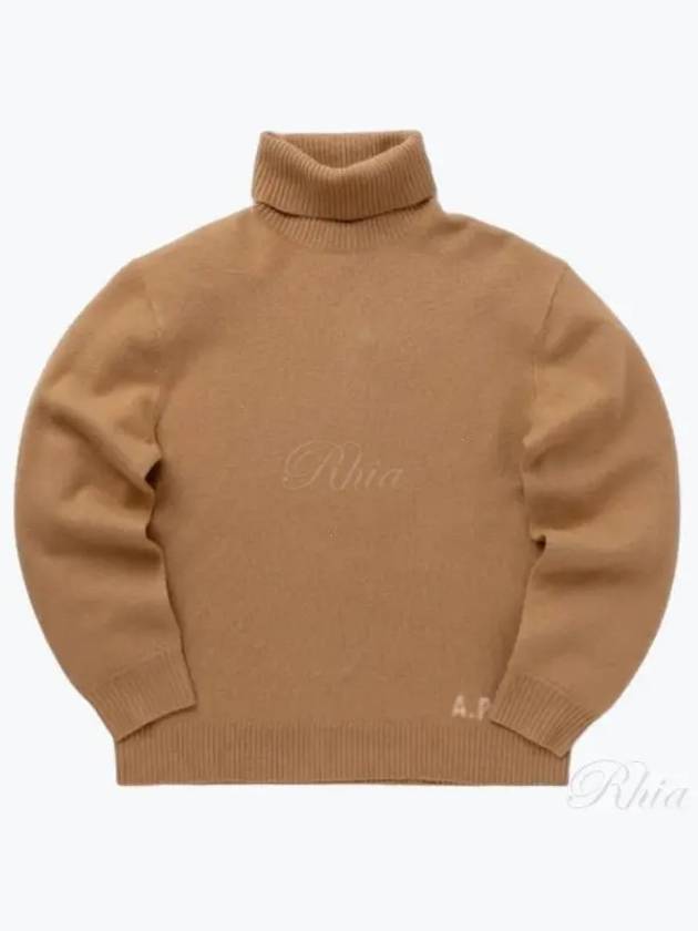 Walter Logo Merino Wool Turtleneck Brown - A.P.C. - BALAAN 2