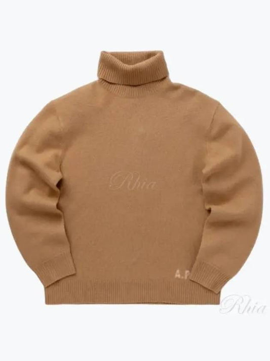 Walter Logo Merino Wool Turtleneck Brown - A.P.C. - BALAAN 2