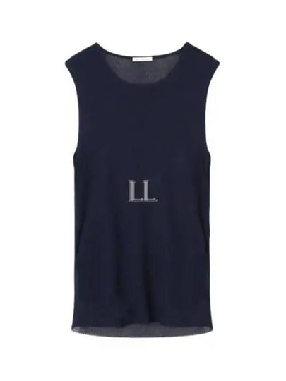 Ride Ribbed Long Tank Sleeveless Navy - AMI - BALAAN 2