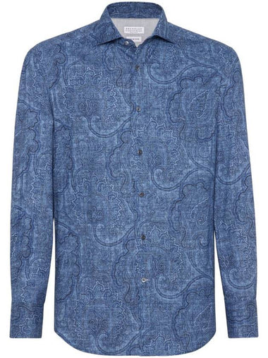 Brunello Cucinelli Shirts Blue - BRUNELLO CUCINELLI - BALAAN 1