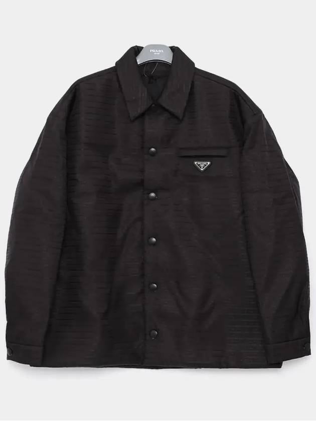 Logo Re-nylon Padded Shirt Black - PRADA - BALAAN 3