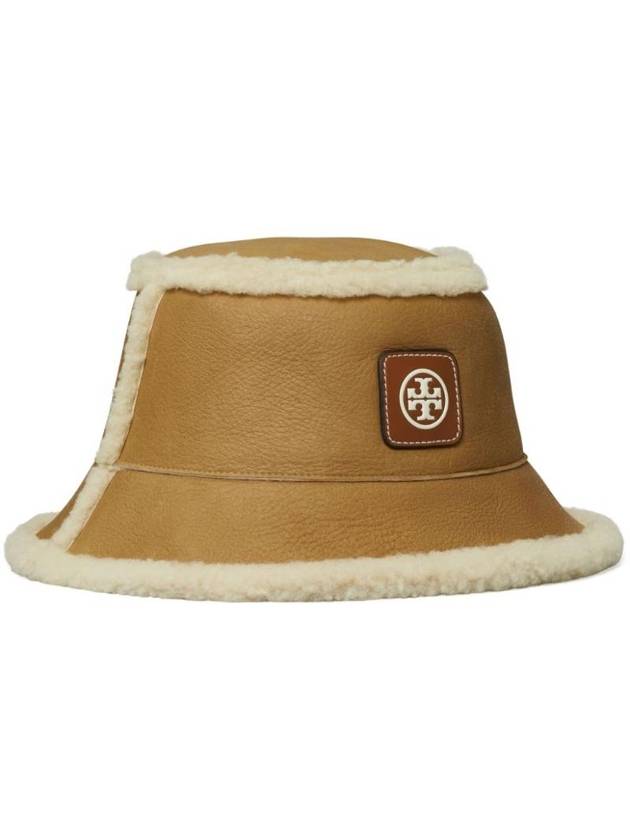 Reversible Shearling Bucket Hat Beige - TORY BURCH - BALAAN 1