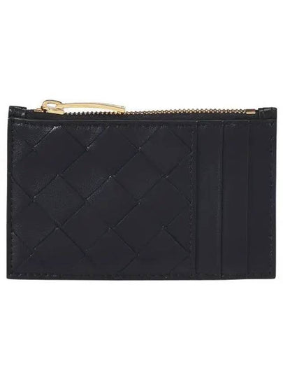 Intrecciato Zipper Leather Card Wallet Black - BOTTEGA VENETA - BALAAN 2