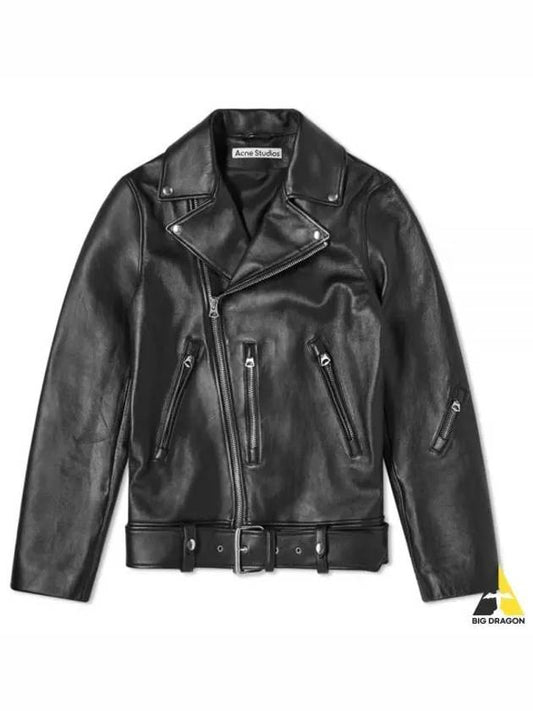 Leather Biker Jacket B70075 900 - ACNE STUDIOS - BALAAN 1
